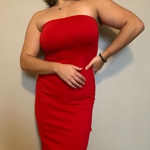 Red Strapless Dress